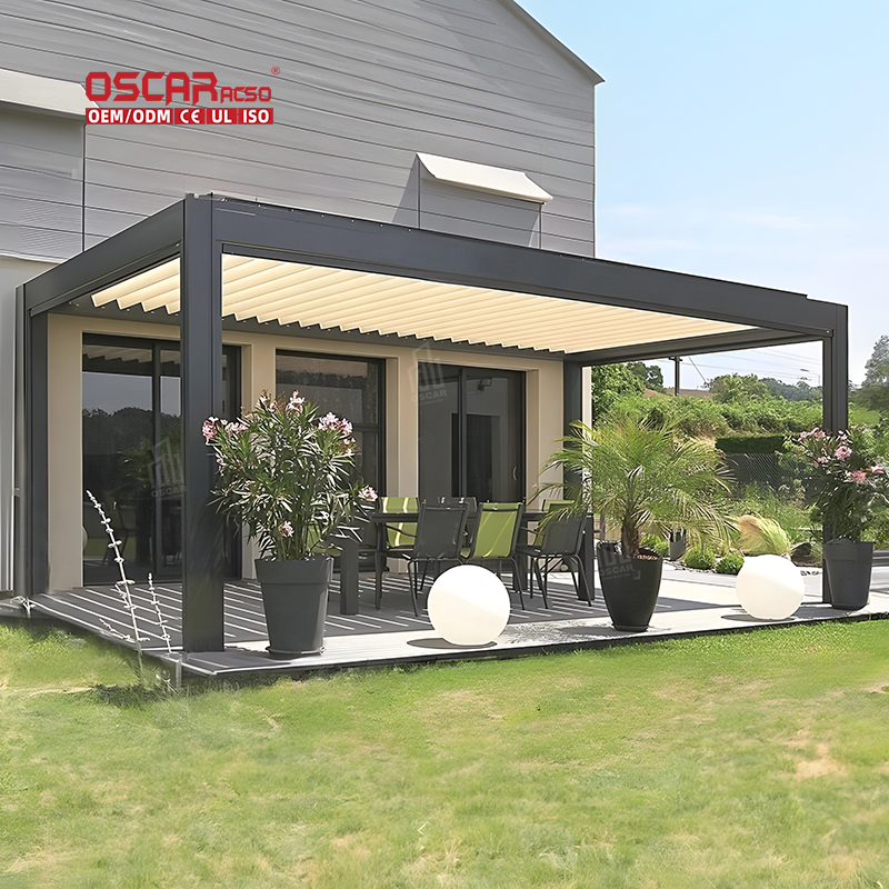 custom made slopped cover for pergola