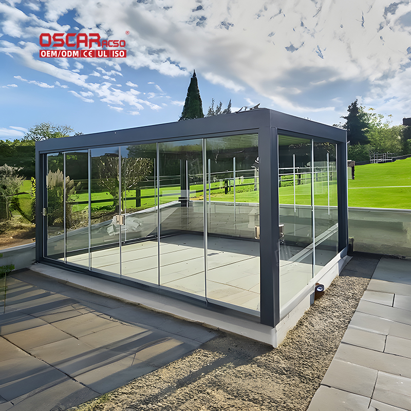 pergola with plexiglass