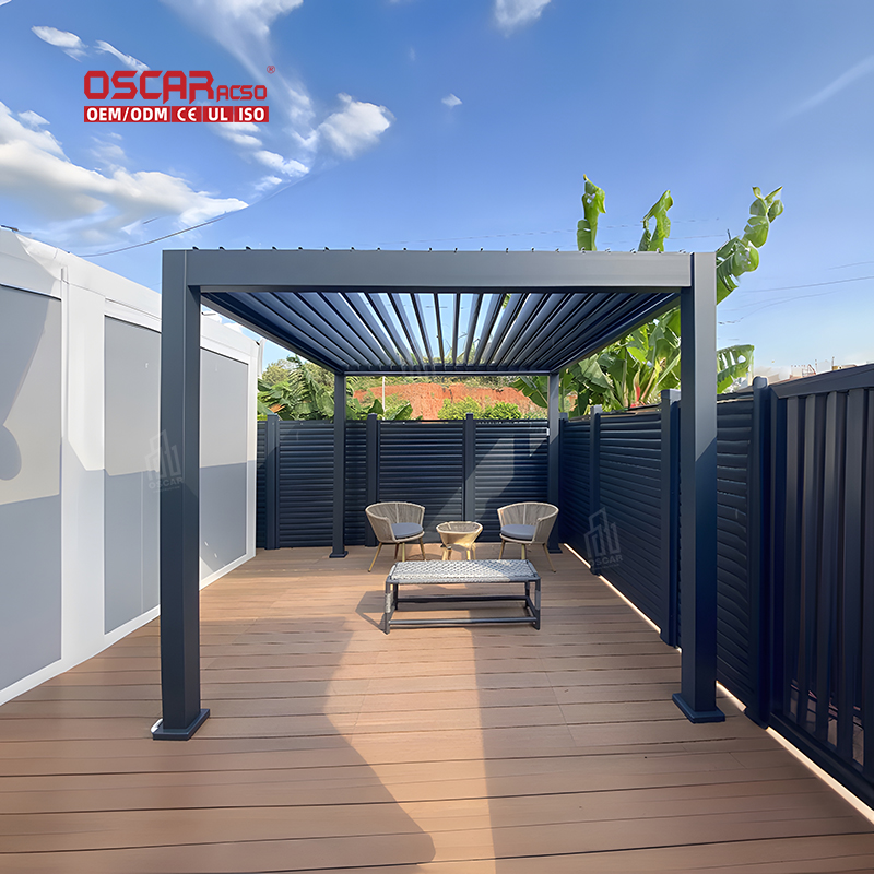 outdoor pergola aluminium waterproof with sides