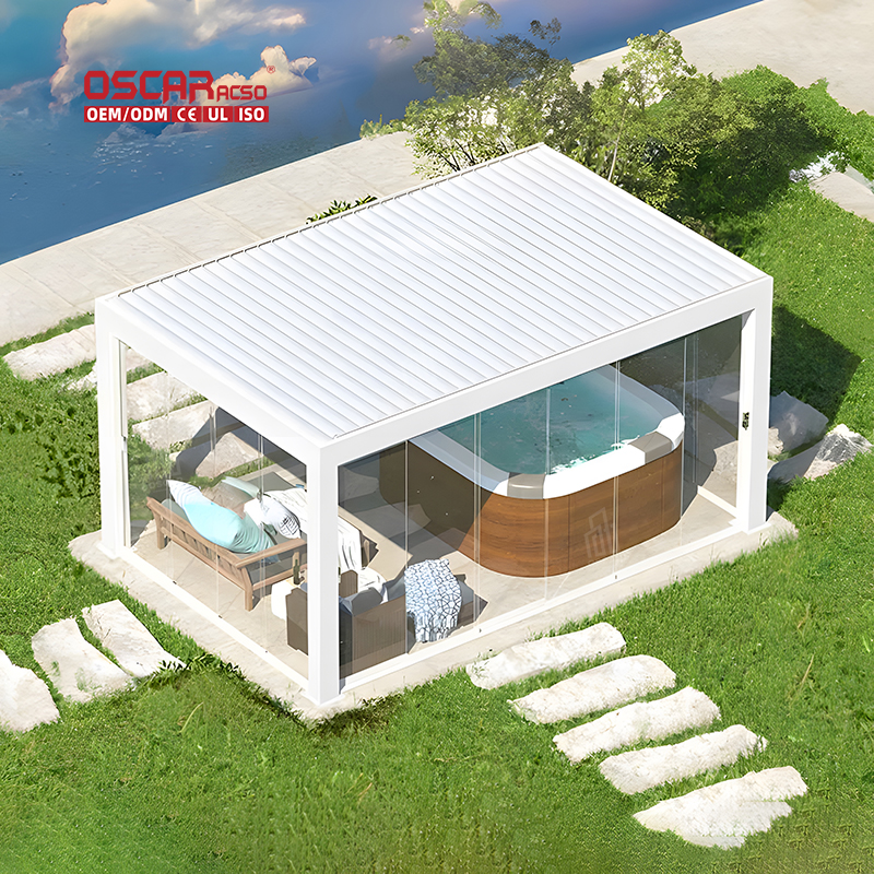 garden gazebo outdoor motorized bioclimatica alluminio louvered pergola