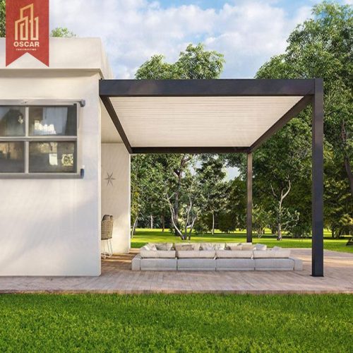 Customized Sustainable 8X8 Louvered Waterproof Pure Aluminum Outdoor Structure Garden Patio Backyard Pergola
