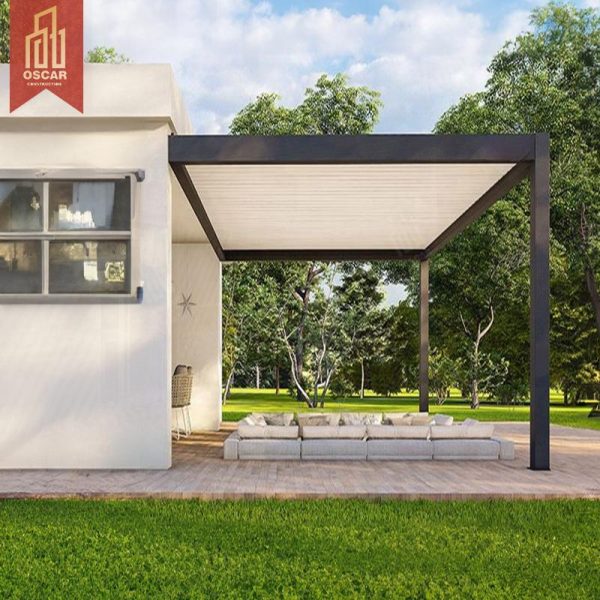 Customized Sustainable 8X8 Louvered Waterproof Pure Aluminum Outdoor Structure Garden Patio Backyard Pergola