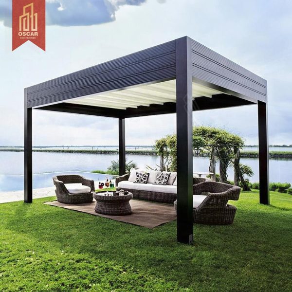Motorized Adjustable Outdoor Pergola Shade Covers Patio Backyard Balcony Luxury Modern Pergola