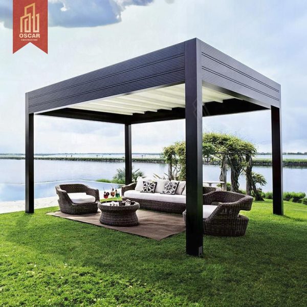 Patio and Garden Aluminium Outdoor Louvered Roof Waterproof Hardtop Gazebo Comfortable Relaxing Entertaining and Dining Pergola