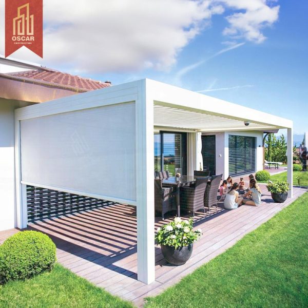 Aluminium Adjustable Sliding Outdoor Patio Pergola Louver Roof Garden Terrace Balcony Pergola