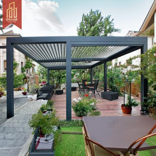 Outdoor Waterproof Automatic Bioclimatic Modern Gazebo Patio Backyard Garden Pergola
