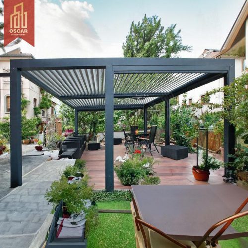 3X3M 3X4M 4X6M Electric Gazebo Motorized Roof Cover Garden Patio Backyard Bioclimatic Greenhouse Pergola
