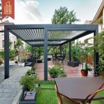 Water Resistant Bioclimatic Patio Cover Canopy Opening Roof Louvered Sunshade Shelter Garden Terrace Balcony Pergola