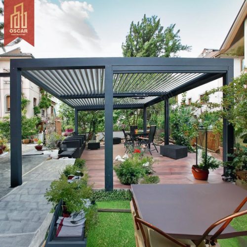 Snowproof Windproof Luxury Modern Outdoor Pergola Gazebo Automatic Shading System Swimming Pool Patio Garden Pergola