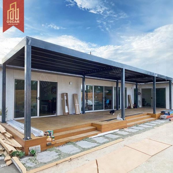Motorized Aluminium Shade Backyard Outdoor Kitchen Luxury Outdoor Villa Aluminium Pergola Suitable Patio Garden Poolside Pergola