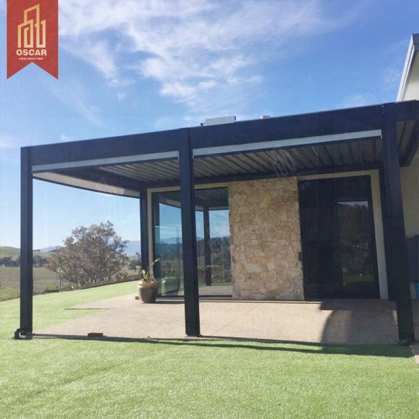 G Waterproof Motorized Ultraviolet – Proof Aluminium Louver Pergola with Custom Bioclimatic Design Garden Patio Backyard Pergola