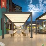 Outdoor Home Deck Patio Aluminum Smart Louvered Pergola Kits with Blade - Outdoor Decor Ideal Garden Backyard Balcony Pergola