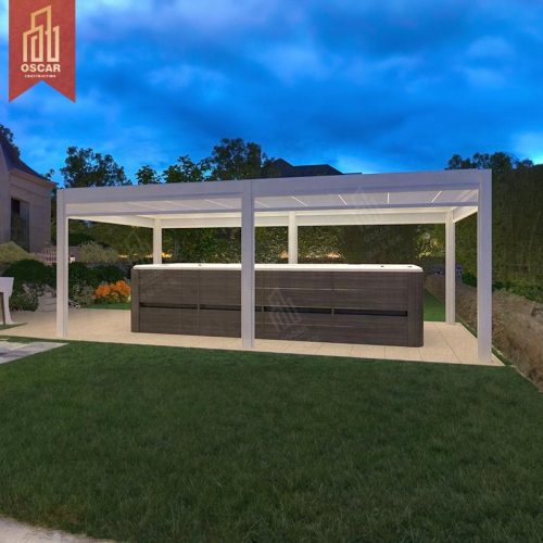 or with Led Light Patio Garden Balcony Featuring Auto - Open Function and Energy - Saving Design Outdoor Shade Structure Pergola