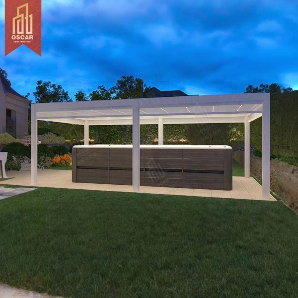Outdoor Aluminum Gazebo Tent with Space – Saving Design Patio Backyard and Garden Sun – Shading and Shelter Pergola