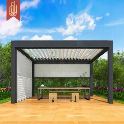 Customized Adjustable Aluminum Louver Roof System Outdoor Terrace Pavilion Garden Gazebo Pergola Pergola