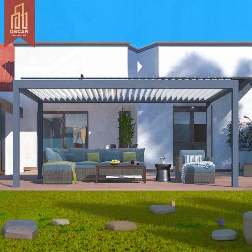 Outdoor Bioclimatic Waterproof Uv Block Louvered Aluminum Motorized Manual Shaded Sun - Shelter Garden Patio Poolside Pergola