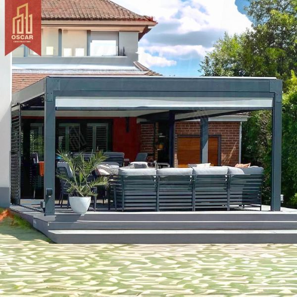 Motorized Adjustable Pergola Shade Covers with Uv Protection Ideal Backyard Patio and Poolside Outdoor Spaces Pergola
