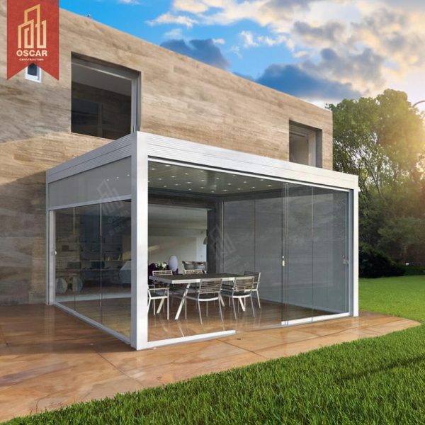 Bioclimatic Electric Outdoor Aluminium Louver Roof Garden Shed and Gazebo in 3X4 Size Ideal Backyard Patio and Poolside Pergola