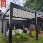 C Waterproof Uv Blocking Louvered Motorized Manual Aluminum Pergola Gardens Patios Backyards Ideal Outdoor Living Spaces Pergola