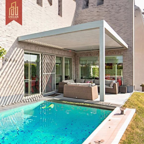 Motorized Electric Folding Aluminum Louvered Bioclimatic Pergola Garden Patio Pool with Premium Customization Pergola