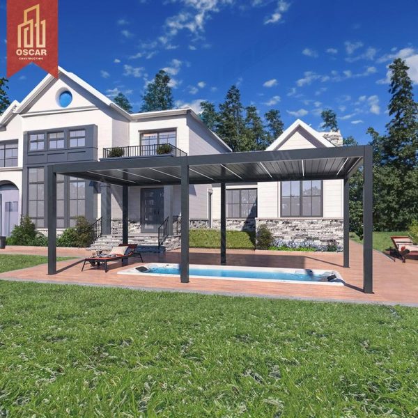 Waterproof Hardtop & Louvered Roof Outdoor Gazebo Patio Garden Yard Aluminum Aluminium System Pergola