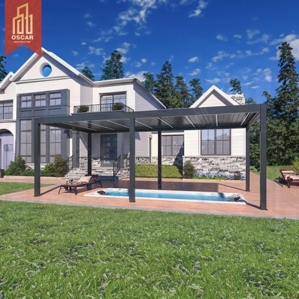 Motorized Adjustable Aluminum Louvre Roof Garden Patio Balcony Outdoor Luxury Bioclimatic Enhancement Pergola