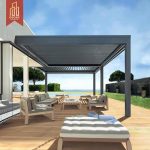 Luxury Fancy Weatherproof Retractable Aluminium Arches with Led Light Garden Outdoor Patio Pergola