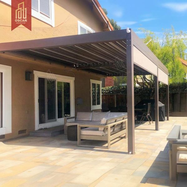 4X3 3X4 Motorized Electric Aluminium Outdoor Sides Roof Pergola Patio Garden Balcony Luxury Elegant Shading Protection Pergola