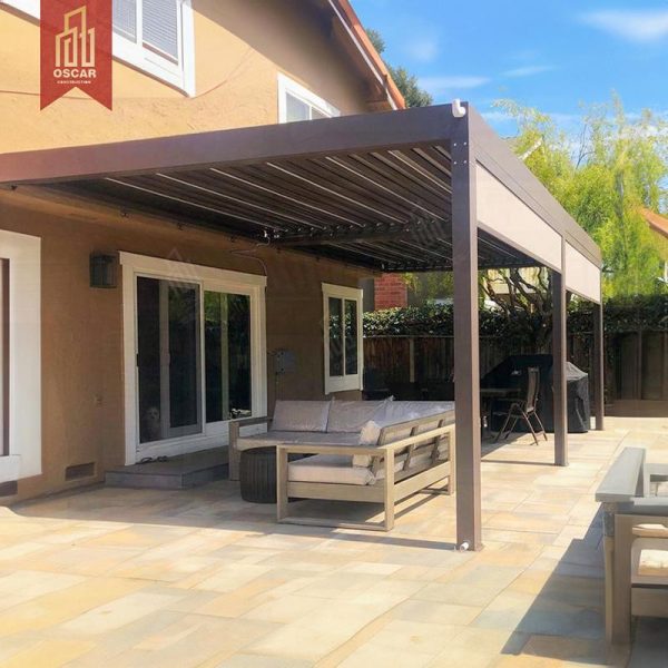 China Motorized Aluminum Profiles Outdoor Louvre Pergola Advanced Structure Garden Patio Balcony Pergola
