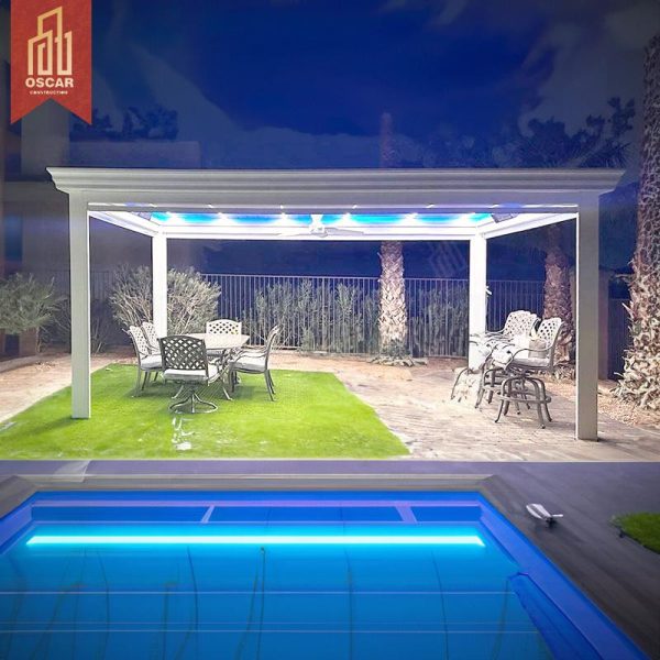 Motorized Operation Customized Size 4*6 Square Aluminum Alloy White Pergola Garden Patio Backyard Outdoor Decoration Pergola