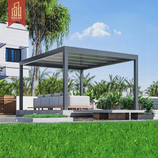 12X156Feet Louvered Waterproof Pergola Patio Cover Outdoor Garden Poolside – Shade and Shelter Solution Pergola