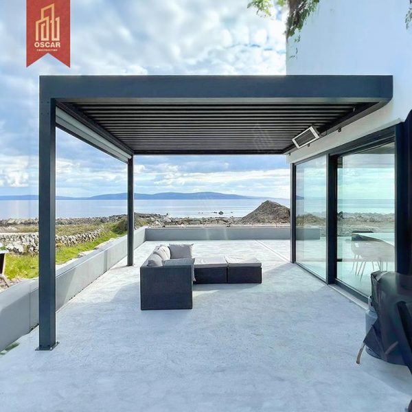 Waterproof Motorized Louvered Aluminium Roofing Bioclimatic Outdoor Pergola Garden Patio Poolside Pergola