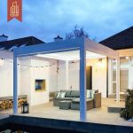 100% 防水電動百葉鋁合金戶外涼亭 休閒花園與戶外涼亭