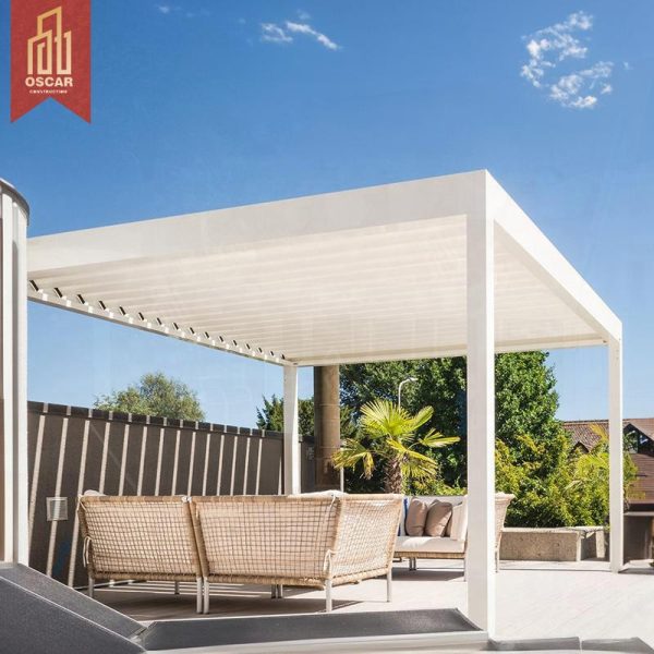 Waterproof Hardtop Louvered Outdoor Aluminium Gazebo Patio Garden Ideal Relaxing Entertaining European Style Pergola