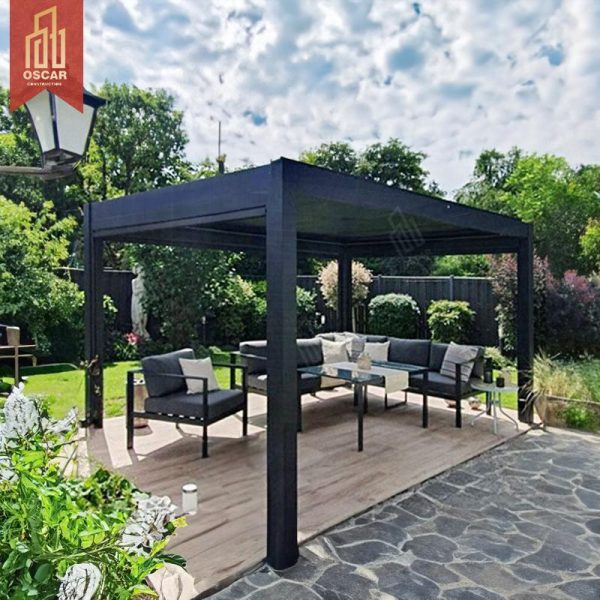 4X6M Traffic White Bioclimatic Louvered Outdoor Aluminum Patio Cover Sunshade Garden Balcony Terrace Pergola