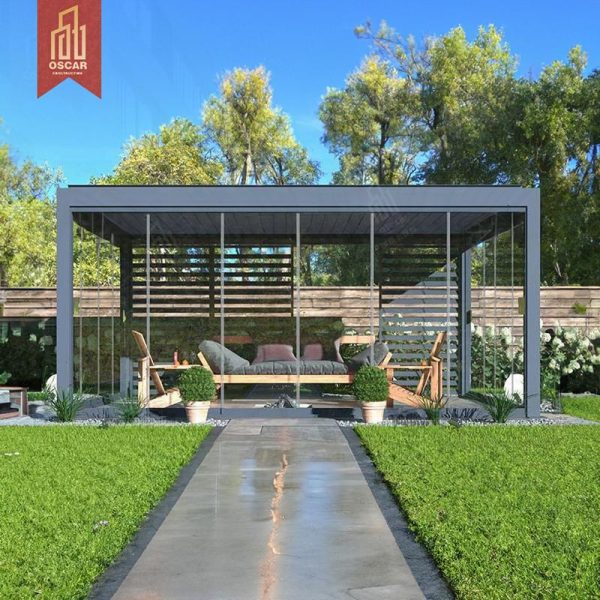 Modern Aluminum Customized Louvered Heavy Duty Diy Garden Gazebo Waterproof Shading Backyard Patio Poolside Pergola