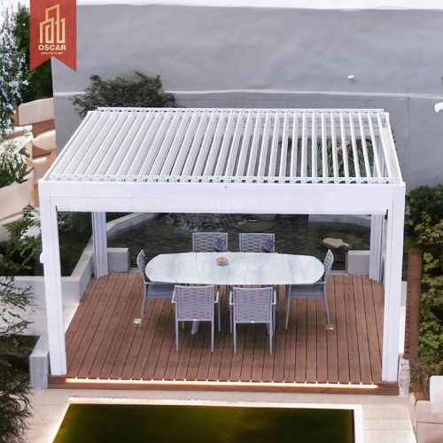 Nding Waterproof Motorized Ultraviolet - Proof Custom Bioclimatic Aluminium Louver Pavilion Gazebo Garden Backyard Patio Pergola