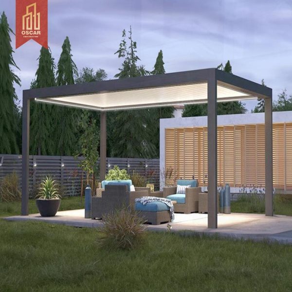 Ng Waterproof Motorized Aluminum Louver Pergola with Ultraviolet – Proof Custom Bioclimatic Design Garden Patio Backyard Pergola