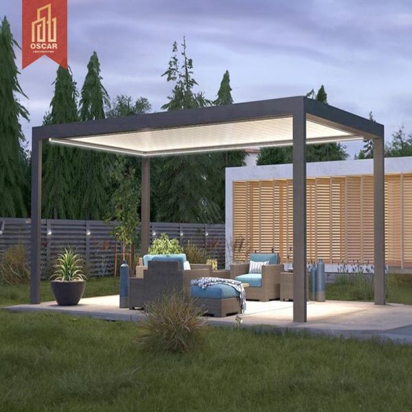 Door Aluminum Gazebo Tent with Sun – Blocking and Ventilation Features Creative Stylish Patio Garden Beach Shady Retreat Pergola