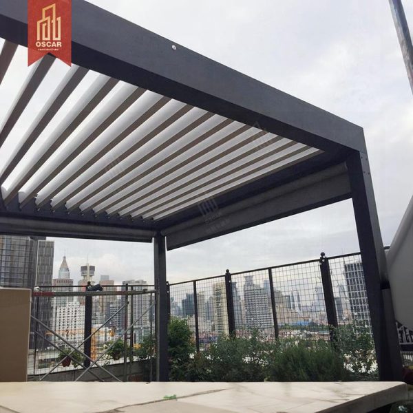Uvered Outdoor Aluminum Pergola in Anthracite Grey Brown Garden Patio Balcony Sun Shading Ventilating Stylish Functional Pergola