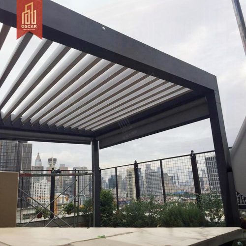Motorized Electric Folding Louvered Bioclimatic Aluminum Outdoor Pergola Patio Garden Balcony with Ultimate Comfort Pergola