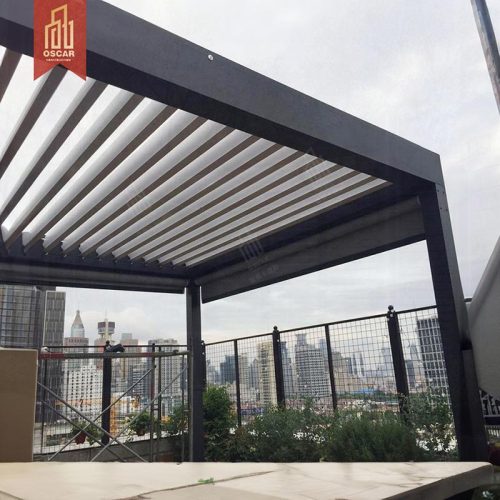 Manual Control & Motorized Electric Retractable Aluminium Louvered Pergola Garden Patio Balcony Multiple Scenarios Pergola