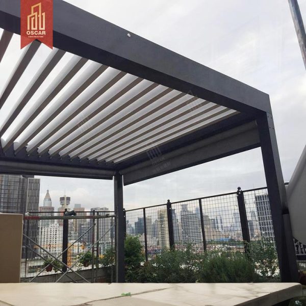 Bioclimatic Louver Roof System Waterproof Windproof Outdoor Patio Garden Furniture Backyard Balcony Terrace Pergola