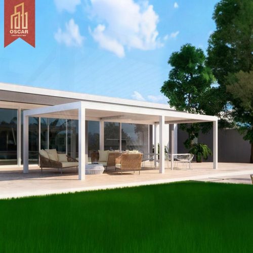 Waterproof Hardtop Outdoor Aluminium Louvered Gazebo Patio Garden Yard European Style Outdoor Shelter Pergola