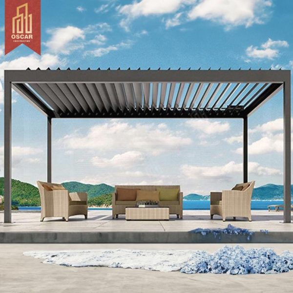4X4 6X4M Bioclimatic Aluminium Louver Pergola Customizable Factory Direct Outdoor with Zip Screen Garden Patio Backyard Pergola