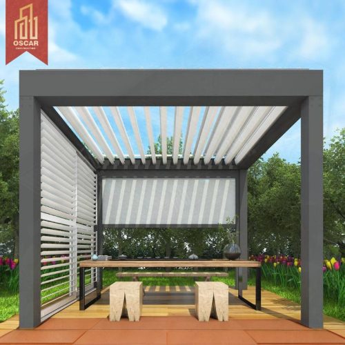 Electric Waterproof Aluminium Structure Garden Outdoor Relaxing Party and Gathering Spaces Pergola