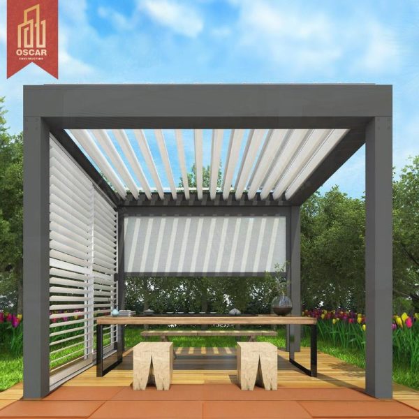 D Operation Customized Size Aluminum Alloy 4*6 Square White Pergola Garden Patio Backyard European Style Outdoor Shelter Pergola