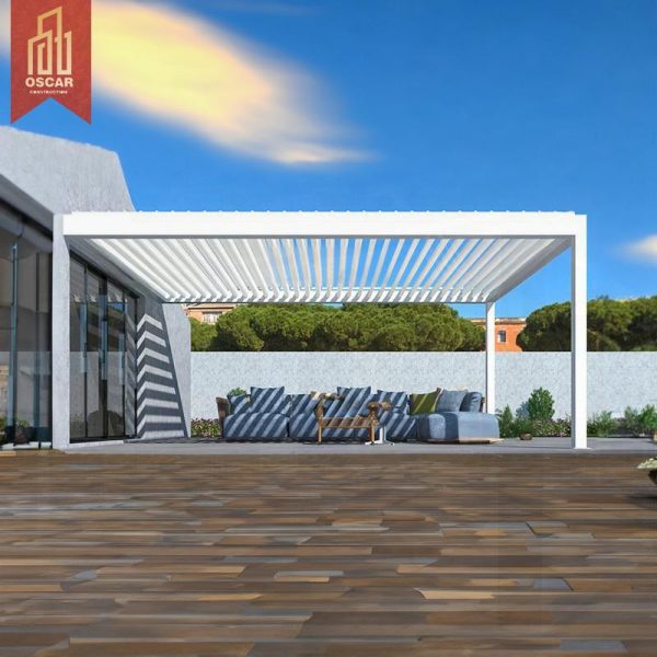 Custom 6X4 Aluminium Pergola with Manual Remote Control and Led Light Bioclimatic Modern Outdoor Backyard Patio Use Pergola