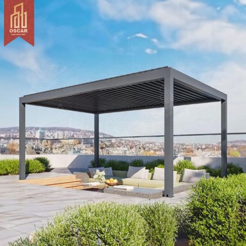Motorised Waterproof Outdoor Roof Louver Design For Garden Patio Outdoor Spaces Pergola