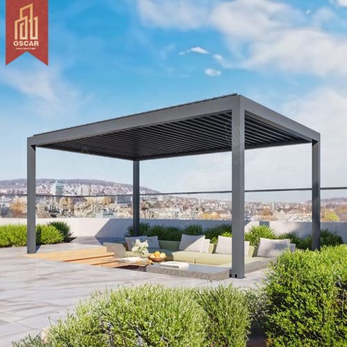 3X3 3X4 4X4 6X4 M Factory-Made Modern Outdoor Bioclimatic Aluminum Louvered Pergola Roof Gardens Patios Backyards Pergola